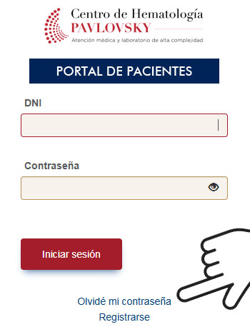 Portal para pacientes del Centro de Hematología Pavlovsky